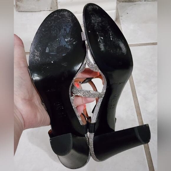 Via Spiga snakeskin python chunky block heels‎ sandals size 9 - Picture 8 of 8
